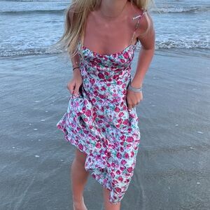 Zara Pink and White Floral Dress